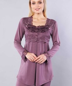 لباس راحتی توری بنفش زنانه برند Emose کد 1700572161
