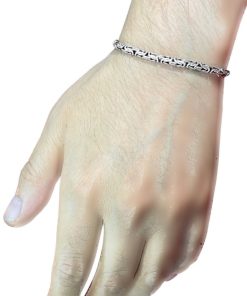 دستبند زنجیر نقره کرال بیضی 925عیار ای برند ENCİLİ SİLVER کد 1701273915