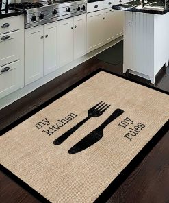 آشپزخانه به صورت جوت دیجیتالی طرحدار لیز نمیخورد چاپی مشکی برند Decomia Home کد 1700664796