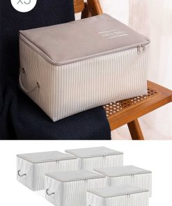 باکس تنظیم کننده ساک راه‎راه قد کوچک 5عدد طوسی چیزهای & برند Ocean Home Textile کد 1699861639