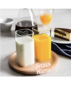 لیوان نوشیدنی حرارت مستطیلی مربع 380میلی لیتر مقاوم 6عدد ترند برند Snow Homs کد 1705308489