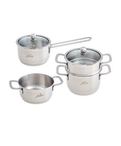 ست قابلمه کوچک فولادی استیل 6تکه برند Jumbo کد 1715357471