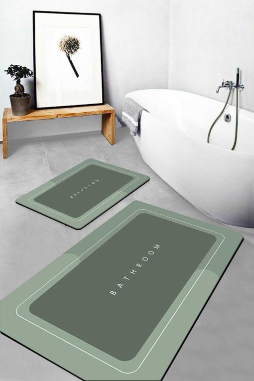 زیرپایی فرش حمام قابل شستشو کف لیز نمیخورد طرح‎دار طرحدار سبز برند Else Halı کد 1719638236