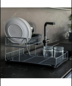 سبد آبچکان جا بشقابی دو خشک کن طبقه دار ضد زنگ پیشخوان رو 50cm برند Hagen کد 1719414365