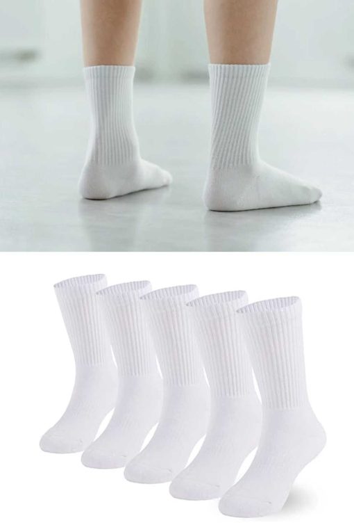 جوراب اسپرت ست رنگی سفید مردانه & زنانه برند Socks Stations کد 1719544987