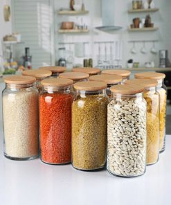 ست بزرگ درب‎دار شیشه خلاء برچسب زده شده، برند Karçiçeği Home کد 1719543072