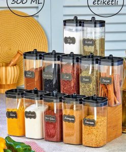 ست‎ادویه درب ست آکریلیک 300میلی لیتر ظرف ادویه قاشق دار برند FBZhome کد 1719542829