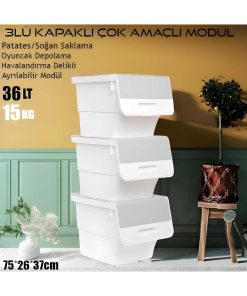 قفسه اسباب بازی جعبه سبد تنظیم کننده برای نگه داری مواد غذایی سیب زمینی و پیاز چرخ دار درب‎دار برند nextbuy کد 1719543308