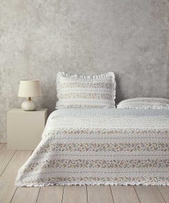 ست روتختی تک نفره راه‎راه نارنجی شکوفه دار برند English Home کد 1717227361