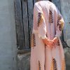 خفاشی برگ پنبه چوب طرح‎دار boho چاپی صورتی برند Su Koleksiyon کد 1719593353