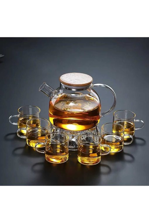 لیوان قوری چای صافی دار حرارت شیشه ای 900میلی لیتر مقاوم