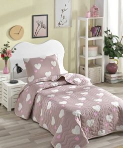 ست روتختی تک نفره پنبه دوزی شده صورتی تیره هر Z برند Eponj Home کد 1719297356