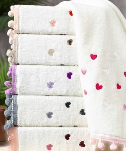 ست حوله دست و صورت 100پنبه قلاب دوزی شده 30x50cm برند hasgül towel کد 1720362640