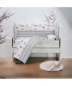 ست خواب کودک 7تکه طرح‎دار زیگ زاگ طوسی سفید برند Aktehome کد 1720797732