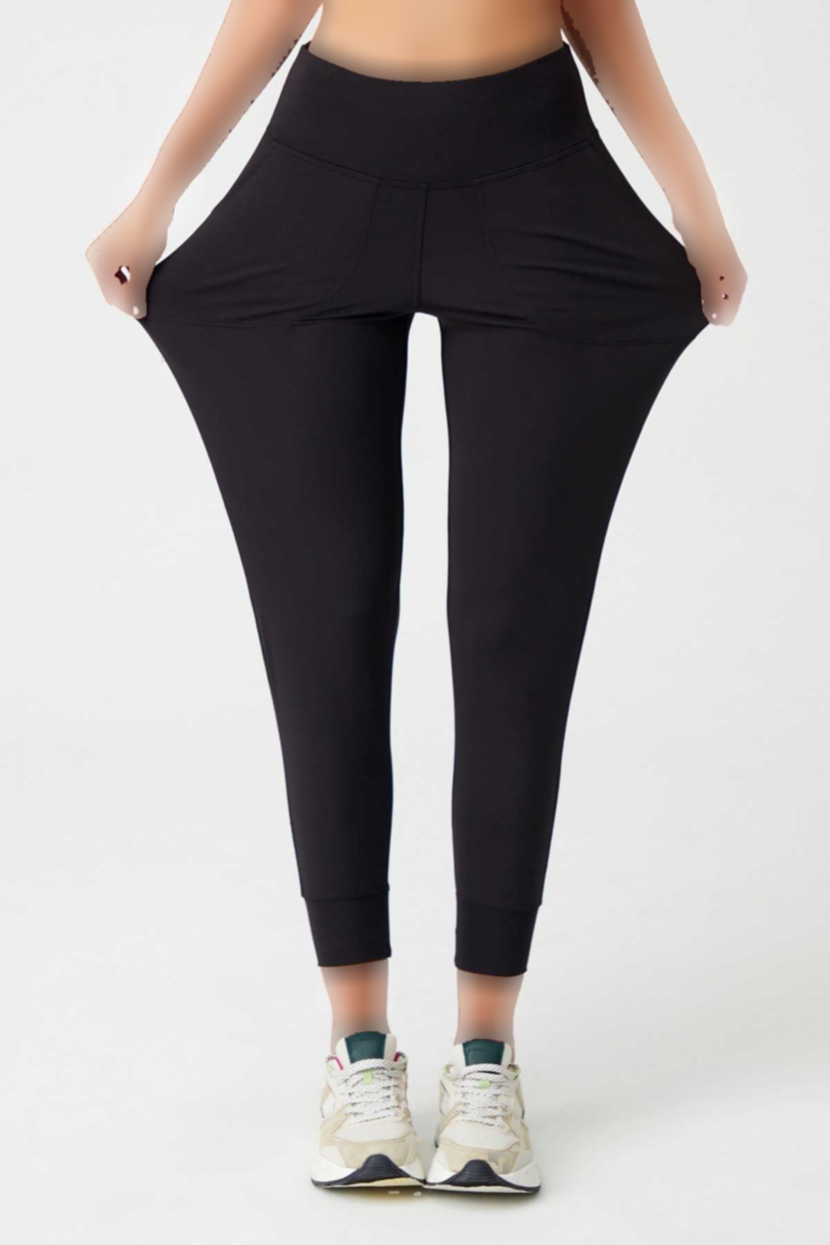 شلوار راحتی دور کمر بلند مشکی زنانه برند LOS OJOS کد 1720658529