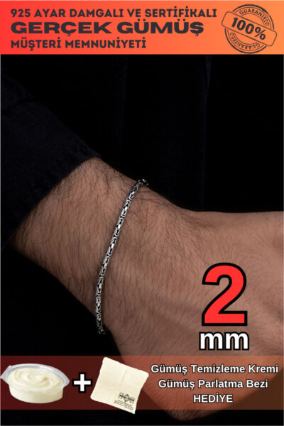 دستبند گرد مدل کرال 925عیار نقره مردانه برند OSMANLI GÜMÜŞ کد 1720687868