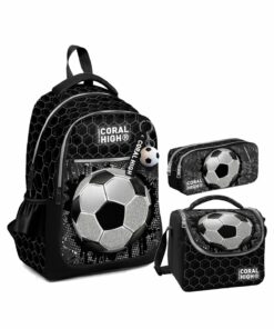 فوتبال ست طرح‎دار چشمه‎دار نوک پسرانه مشکی کیف برند Coral High کد 1720368195