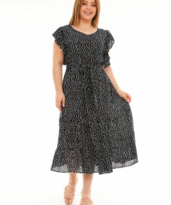 پیراهن آستین دار ابریشم مصنوعی بلند طرح گلدار یقه گرد والان کمربند برند etselements کد 1720936108