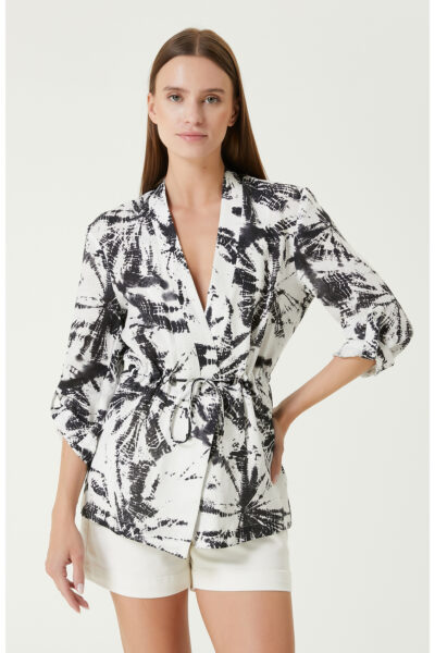 کت کتان سفید مشکی برند Network کد 1720506366