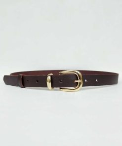کمربند دار سگک 100100% اصل تیره طلایی قهوه زنانه چرم برند Kemerix کد 1720474210