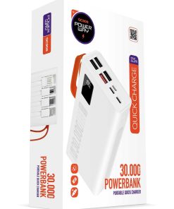 فانوس led شارژ 30000 ماه سفید واقعی سیمی درونی؛ داخلی پی دی برند Powerway کد 1720100708