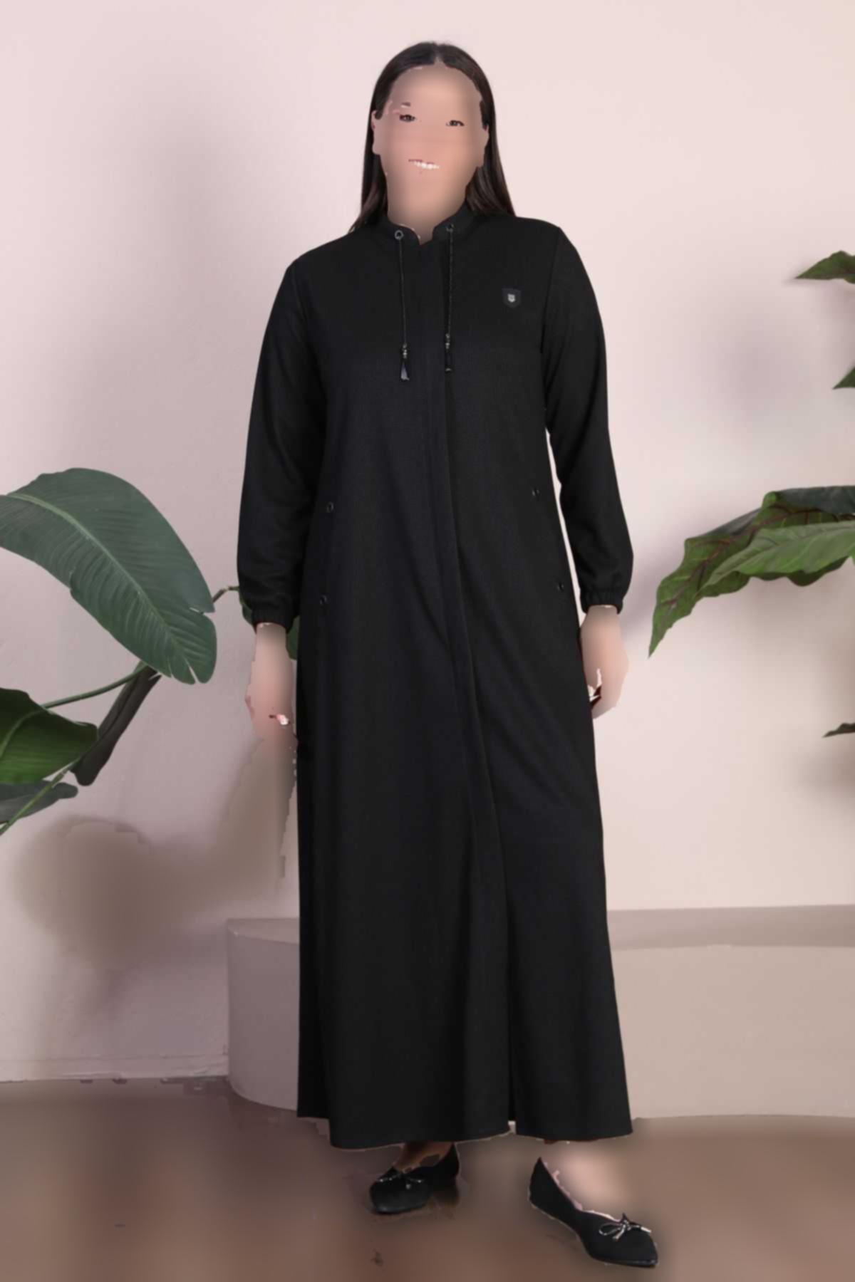 کامل زمستانی قد سایز بزرگ مشکی پالتو زنانه برند Ferace کد 1720591332