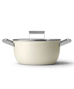 قابلمه کرم شیشه ای درب‎دار سبک 24cm برند Smeg کد 1720807632