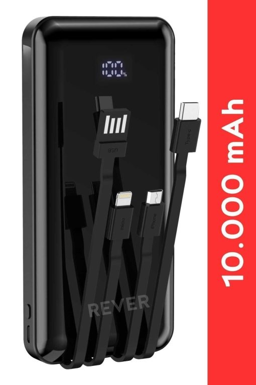 دستگاه شارژ دیجیتالی 10000 ماه قابل حمل درگاه چندتایی برند Rever کد 1720097000