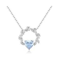 گردنبند رودیوم نگین دار قلب Aqua 925عیار روکش نقره برند artiesuart کد 1720479858