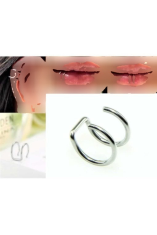 گوشواره جراحی لب بدون سوراخ فولادی نوک گوش برند Piercing Market Steel & Silver کد 1720685111