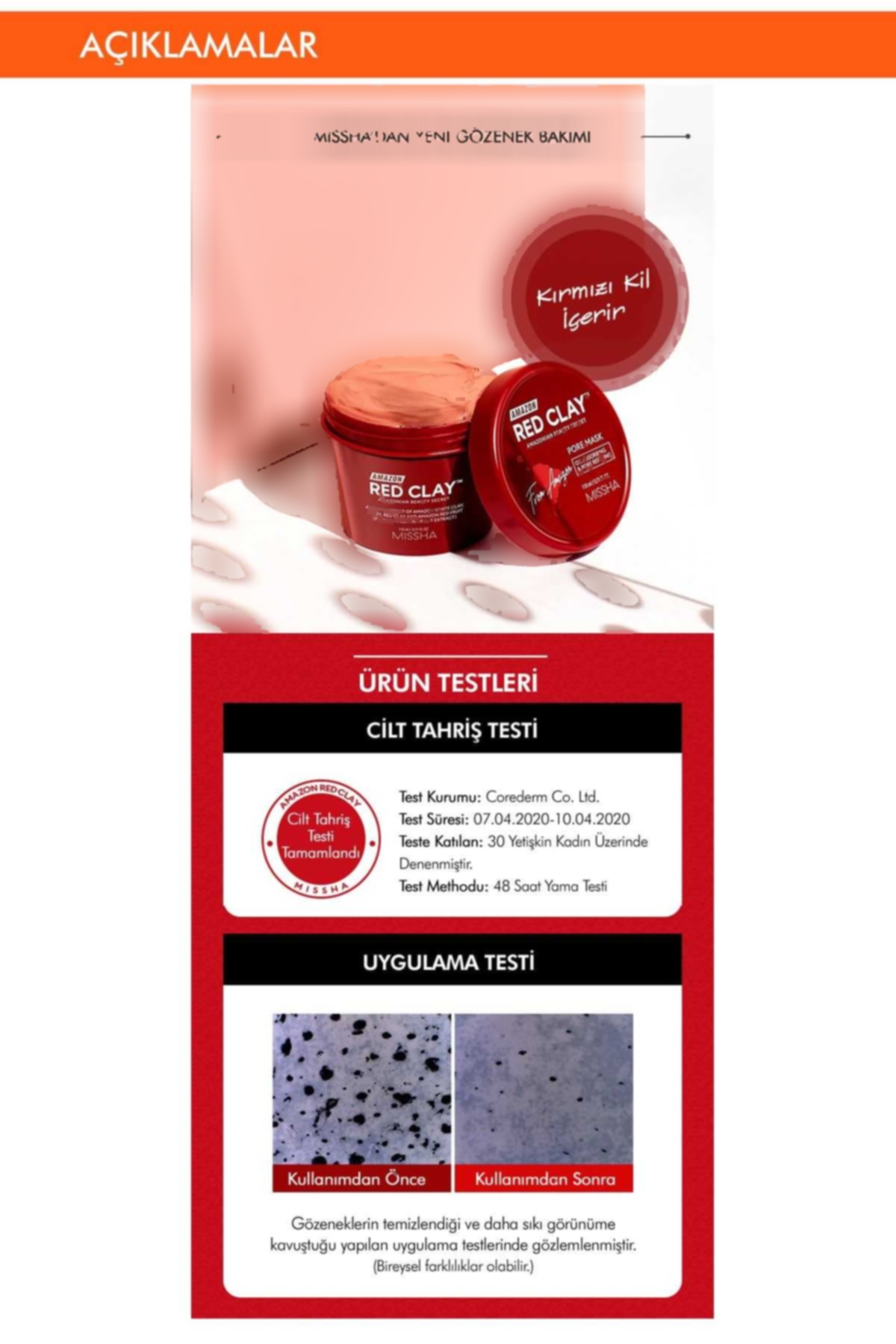 ماسک برای پوست 110میلی لیتر قرمز متخلخل برند Missha کد 1722451301