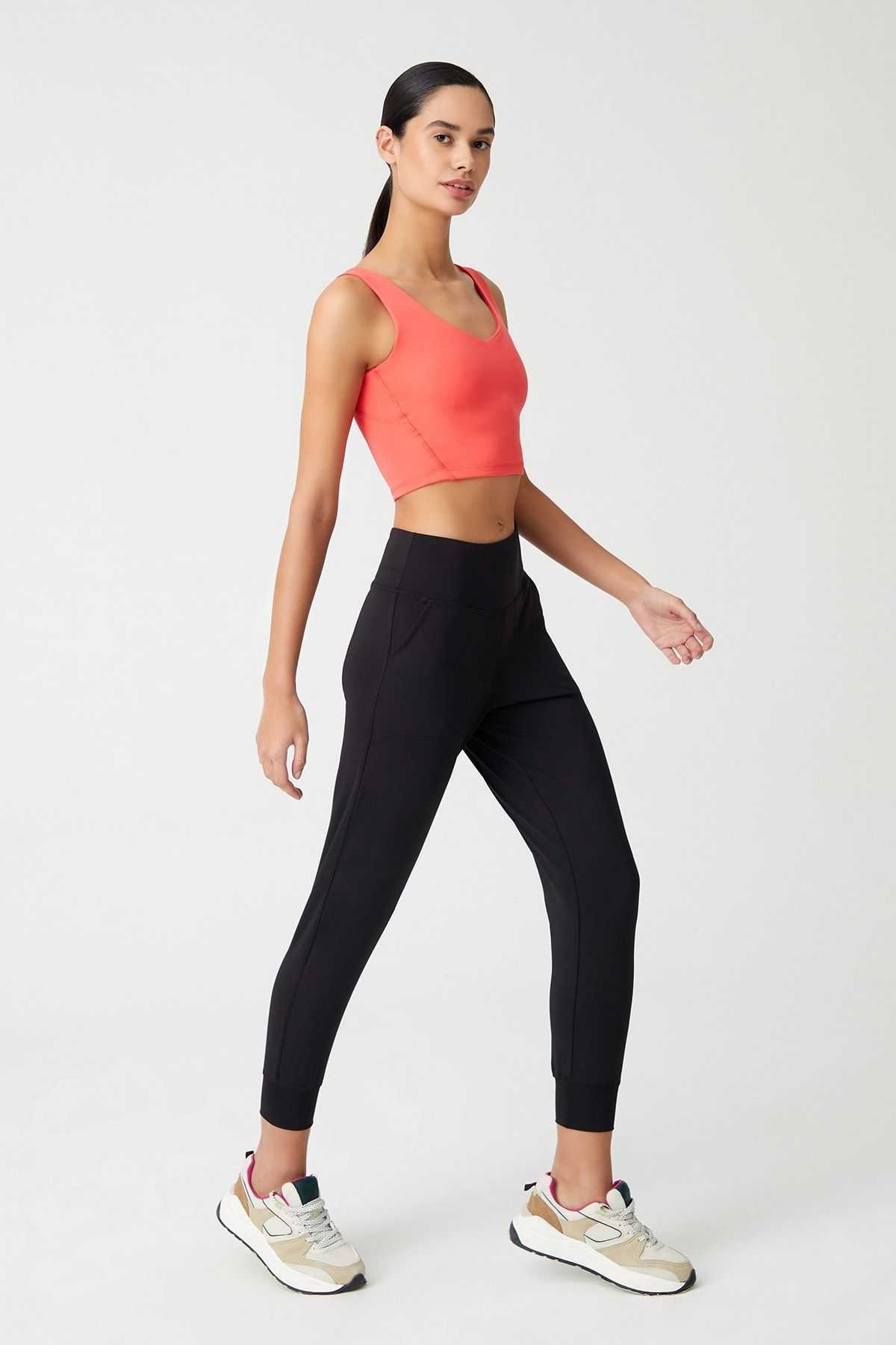 شلوار راحتی دور کمر بلند مشکی زنانه برند LOS OJOS کد 1720658529