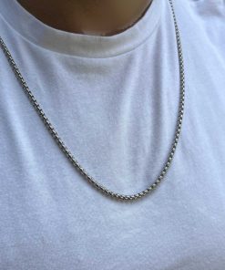 زنجیر فولادی بافتنی مدل رنگ نقره برند MOONİ ACCESSORİES کد 1720687884