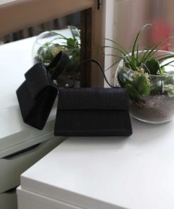 کیف دوشی مجلسی طرح‎دار اکریلیکی مشکی زنانه برند Moom Bag کد 1720009635