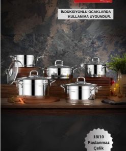 ست قابلمه لژدار فولادی 10تکه برند Kahramanlar کد 1720252400