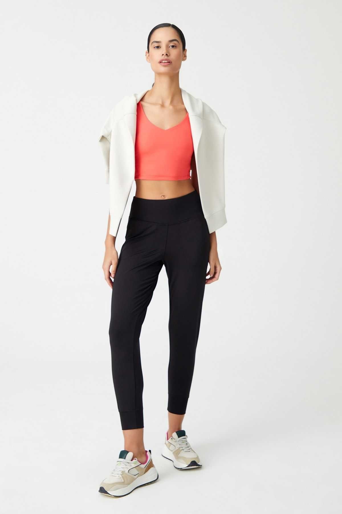 شلوار راحتی دور کمر بلند مشکی زنانه برند LOS OJOS کد 1720658529