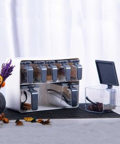 ست‎ادویه ست استند‎دار سفید طوسی برند Herevin کد 1720292669