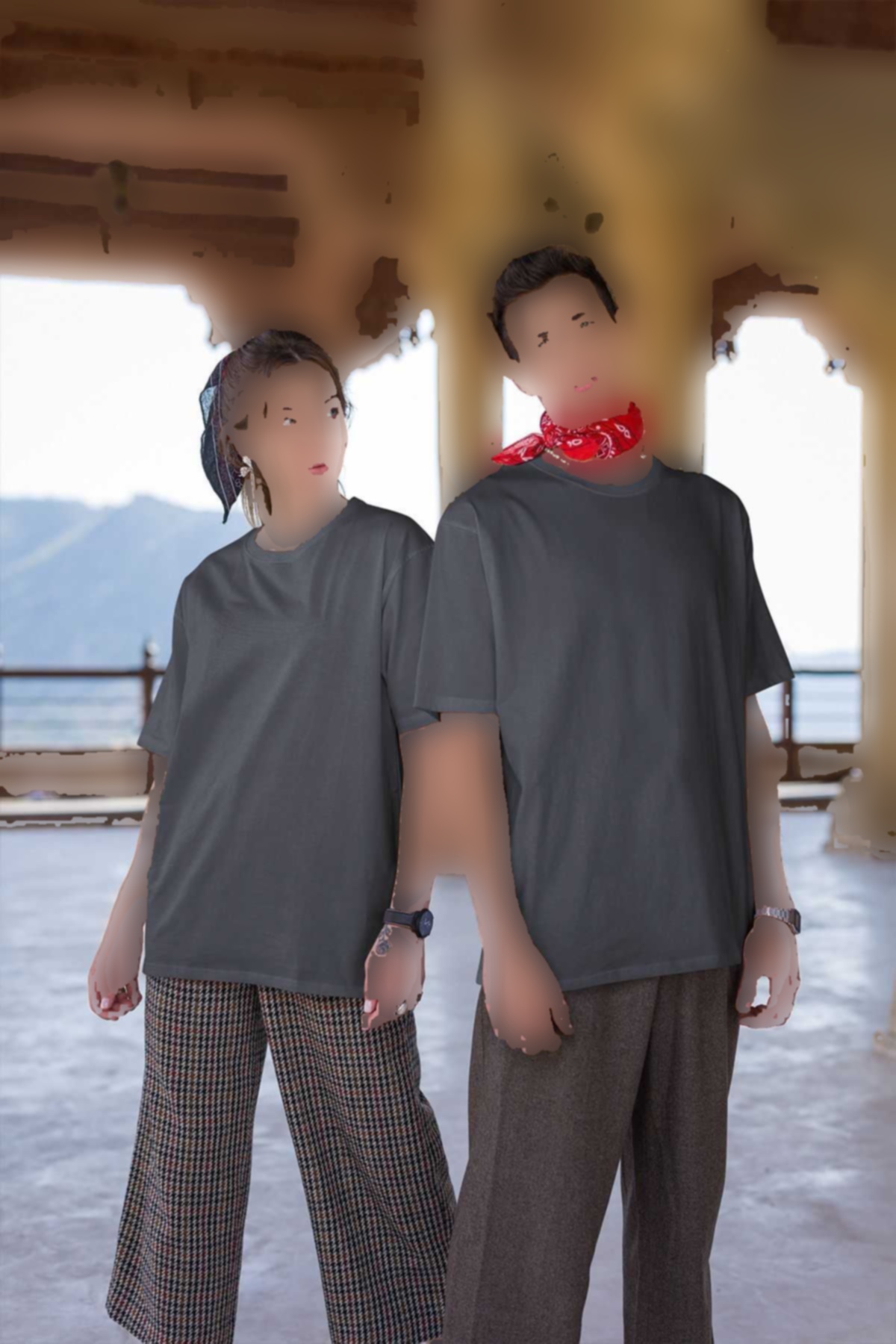 تیشرت گشاد پنبه ساده یقه گرد (راحت زنانه برند OXVİN کد 1721003777