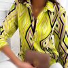 پیراهن طرح‎دار سبز زنانه برند Gleamy girls کد 1719742850