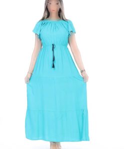 پیراهن بافته شده تک رنگ بلند آستین کوتاه تابستانی زنانه برند mervemoda کد 1719842634