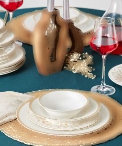 سرویس غذاخوری چینی 6نفره 24تکه طلایی roseanne برند Karaca کد 1720935739