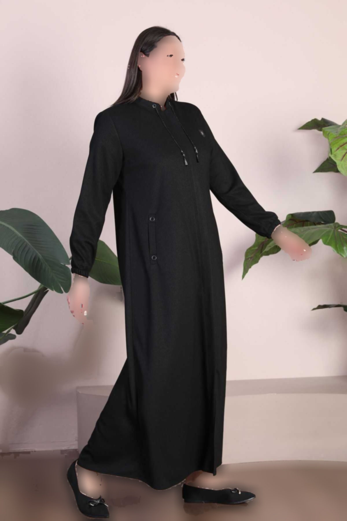 کامل زمستانی قد سایز بزرگ مشکی پالتو زنانه برند Ferace کد 1720591332