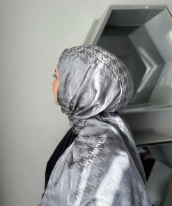 شال پنبه جاکار طرح کلاغ طوسی برند MİS İPEK کد 1720551425