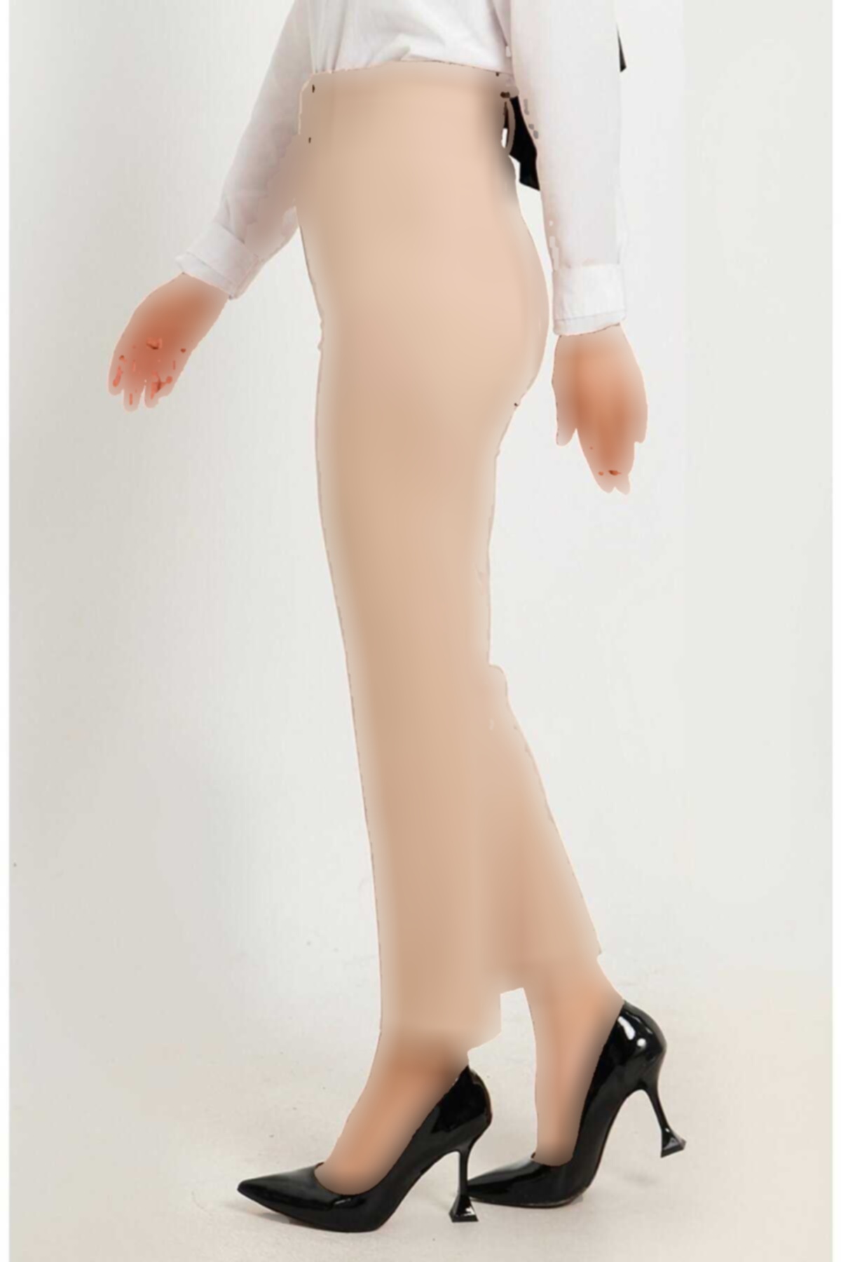 پاچه لوله تفنگی کمربند دار دور کمر بلند سایز بزرگ سنگی شلوار با هدیه بالکا برند Aşkı Endam کد 1720626441