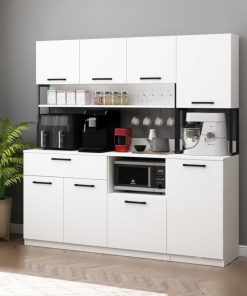 کابینت گوشه ای قد 3درب‎دار سفید چند کاربردی قهوه سرخ کن هوا اروین برند Avmpark کد 1720284452