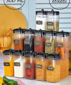 ست‎ادویه درب ست آکریلیک 300میلی لیتر ظرف ادویه قاشق دار برند FBZhome کد 1720288988
