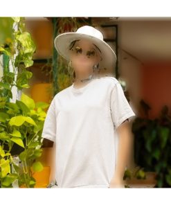 تیشرت متناسب پنبه ساده یقه گرد (راحت زنانه برند OXVİN کد 1720524964