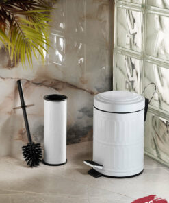 ست سرویس بهداشتی سطل زباله قلم مو توالت 5لیتر سفید برند Sas Haus کد 1722779377