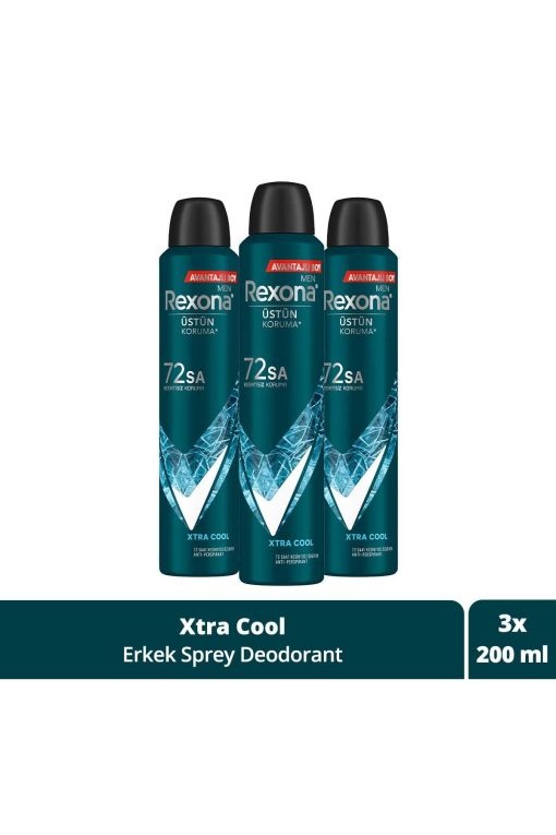 حفاظت دئودورانت اسپری 200میلی لیتر 72ساعت cool بدون وقفه xtra مردانه برند Rexona کد 1724912747