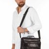 دوشی قد مشکی کیف بند‎دار دستی چرم اصل مردانه برند Newish Polo کد 1723877221